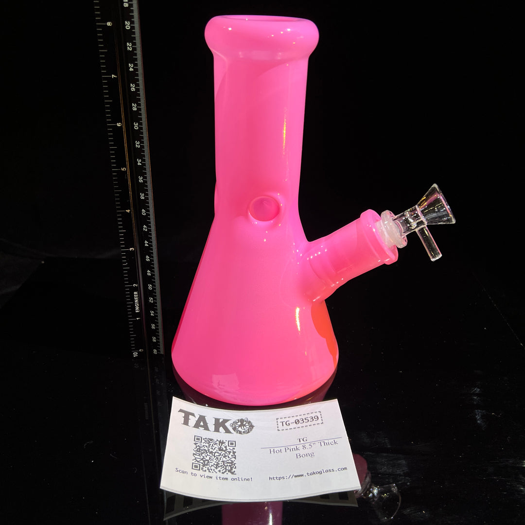 Hot Pink 8.5" Thick 9 mm Bong Glass Pipe TG   