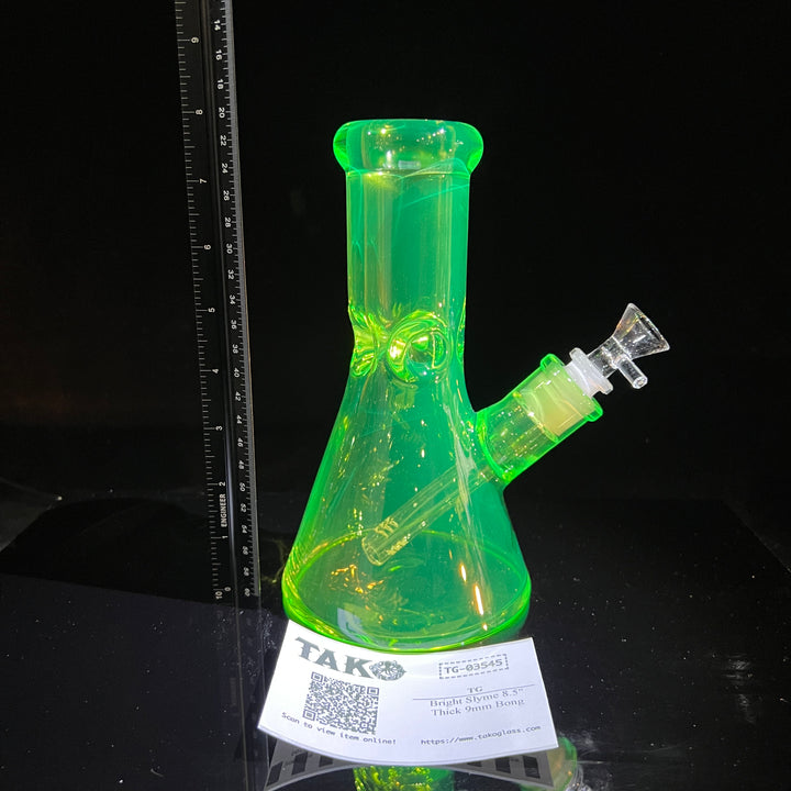 Bright Slyme 8.5" Thick 9 mm Bong Glass Pipe TG   
