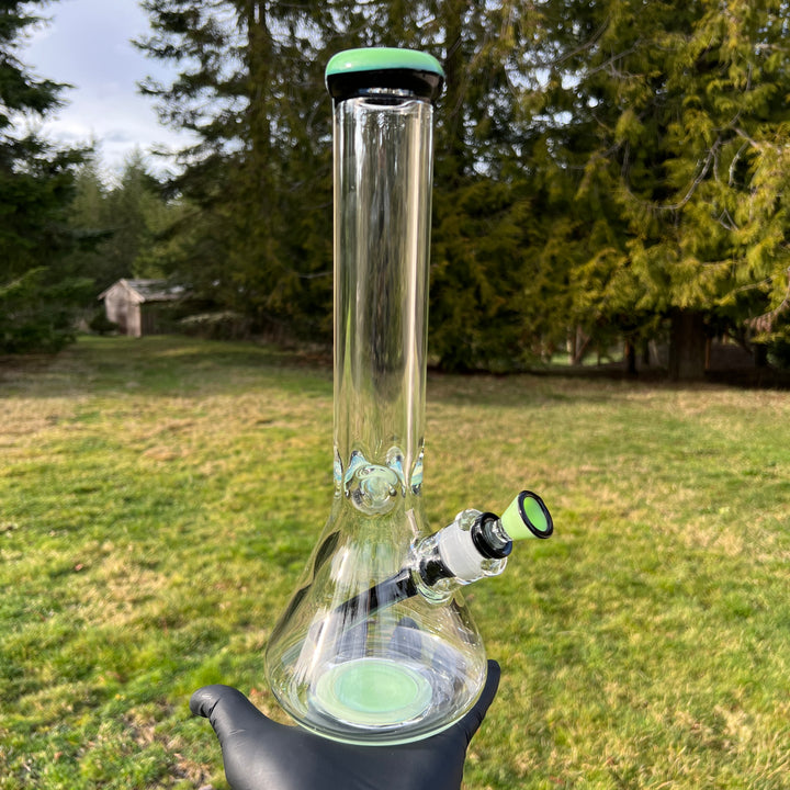 9 mm Thick Boy Beaker Bong Glass Pipe TG Green  