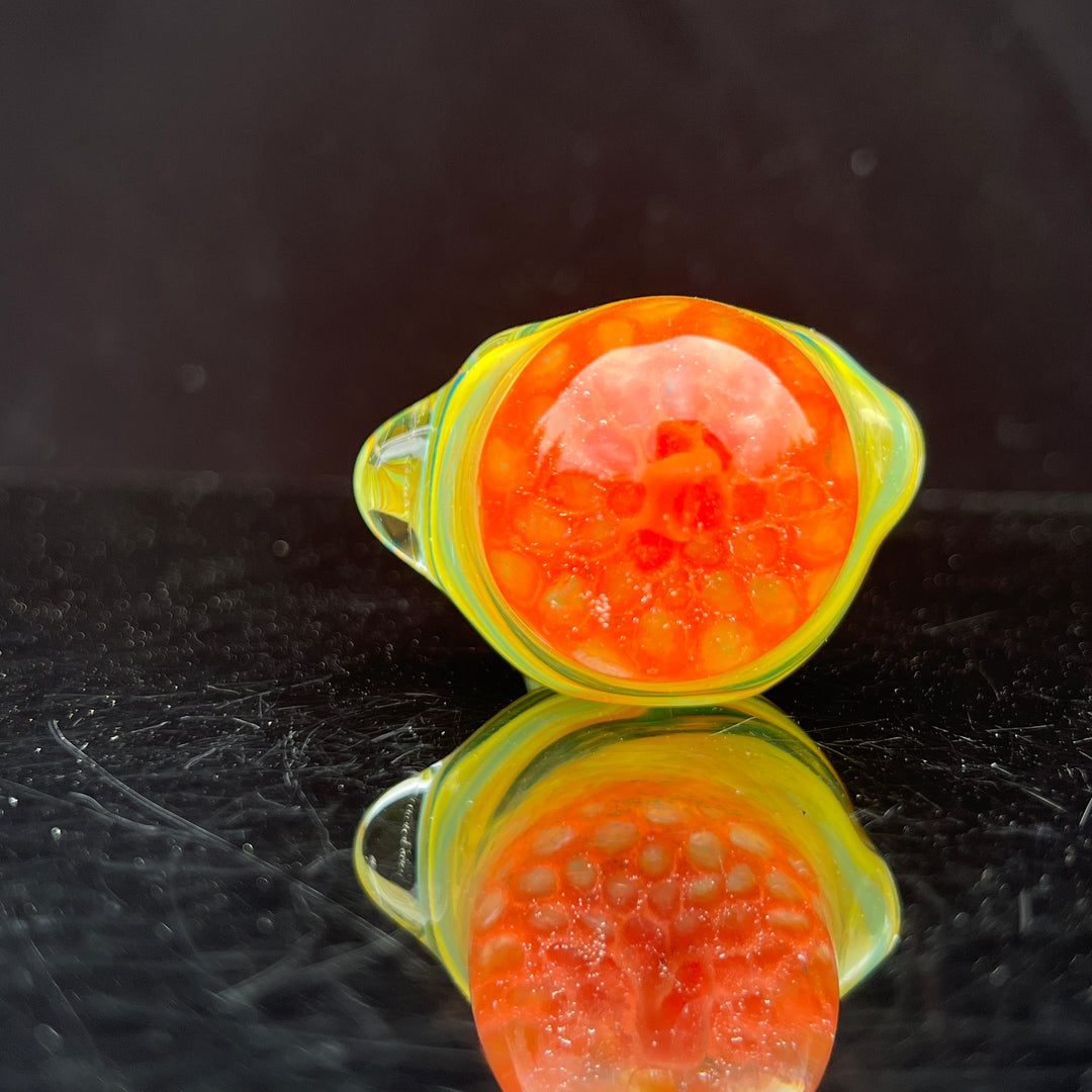Orange Alien Brain Honeycomb Glass Pipe Plug a Nug   