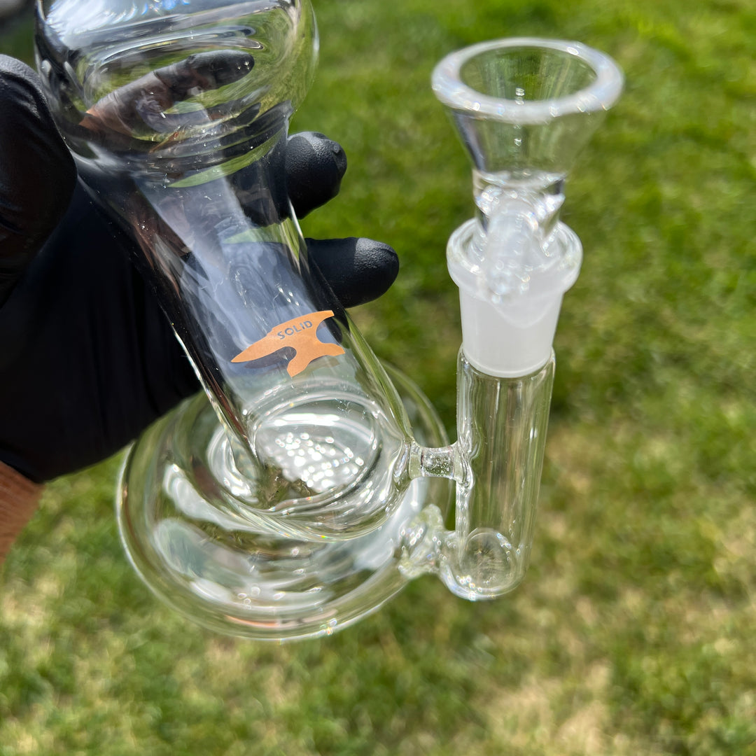 Solid Glass 11" Zong Bubbler Glass Pipe Solid Glass Orange Logo  