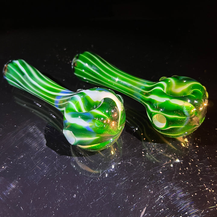 Experimental Green UV Pipe Glass Pipe Taggart Glass Left Handed Pipe  