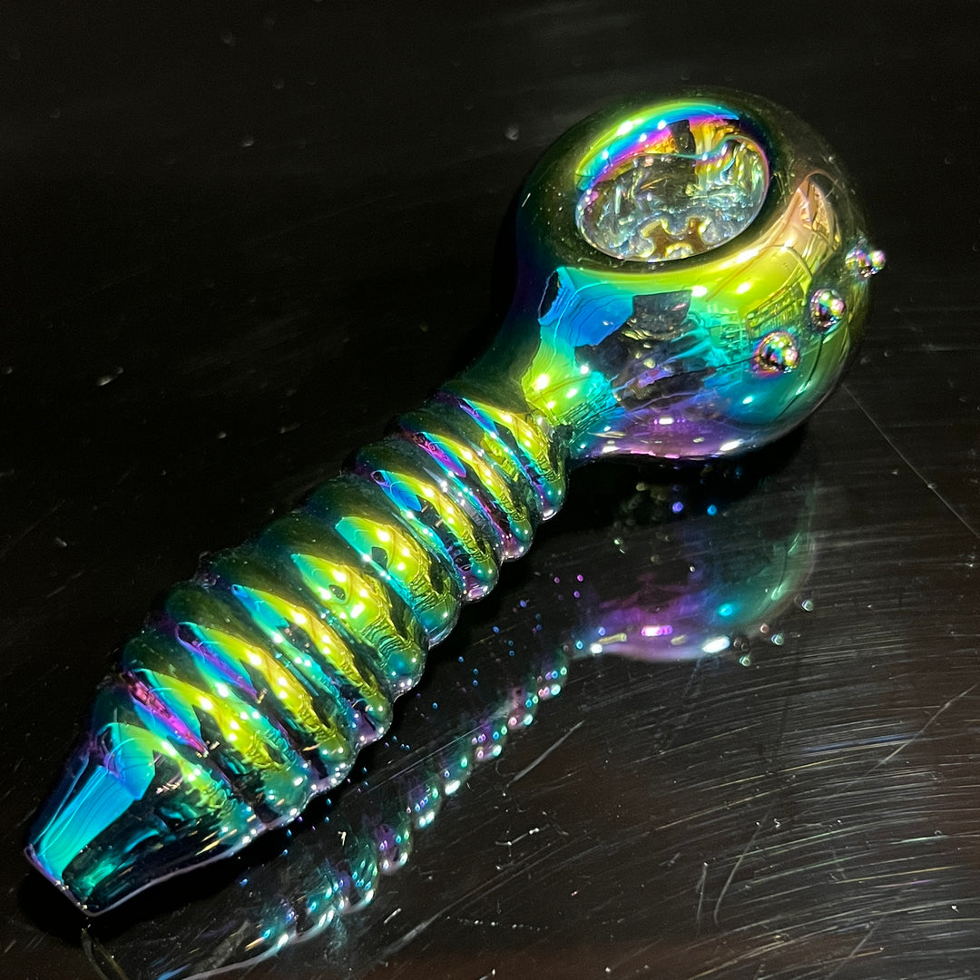 Irridescent Ripple Pipe Glass Pipe TG   