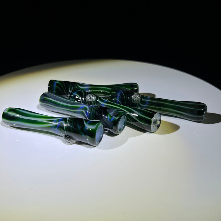 Experimental Green UV Chillum Glass Pipe Taggart Glass   