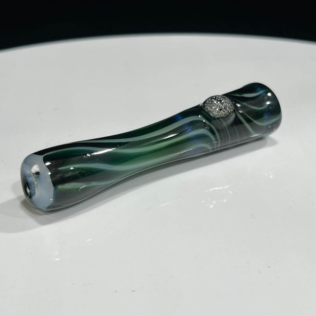 Experimental Green UV Chillum Glass Pipe Taggart Glass   