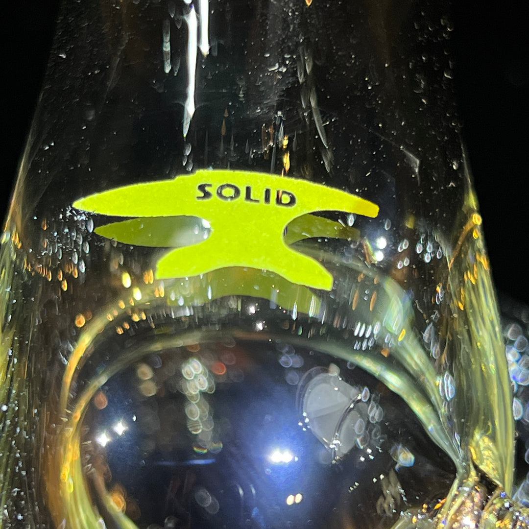 Solid Glass 11" Zong Bubbler Glass Pipe Solid Glass Yellow Logo  