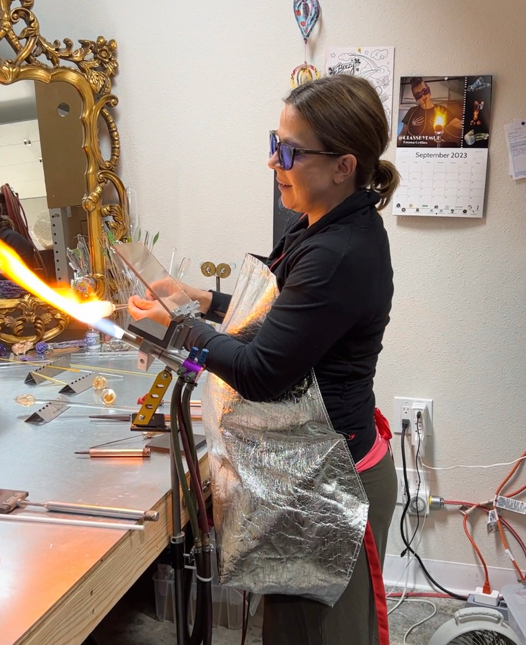 My Wife 10 Months Pregnant and Blowing Glass