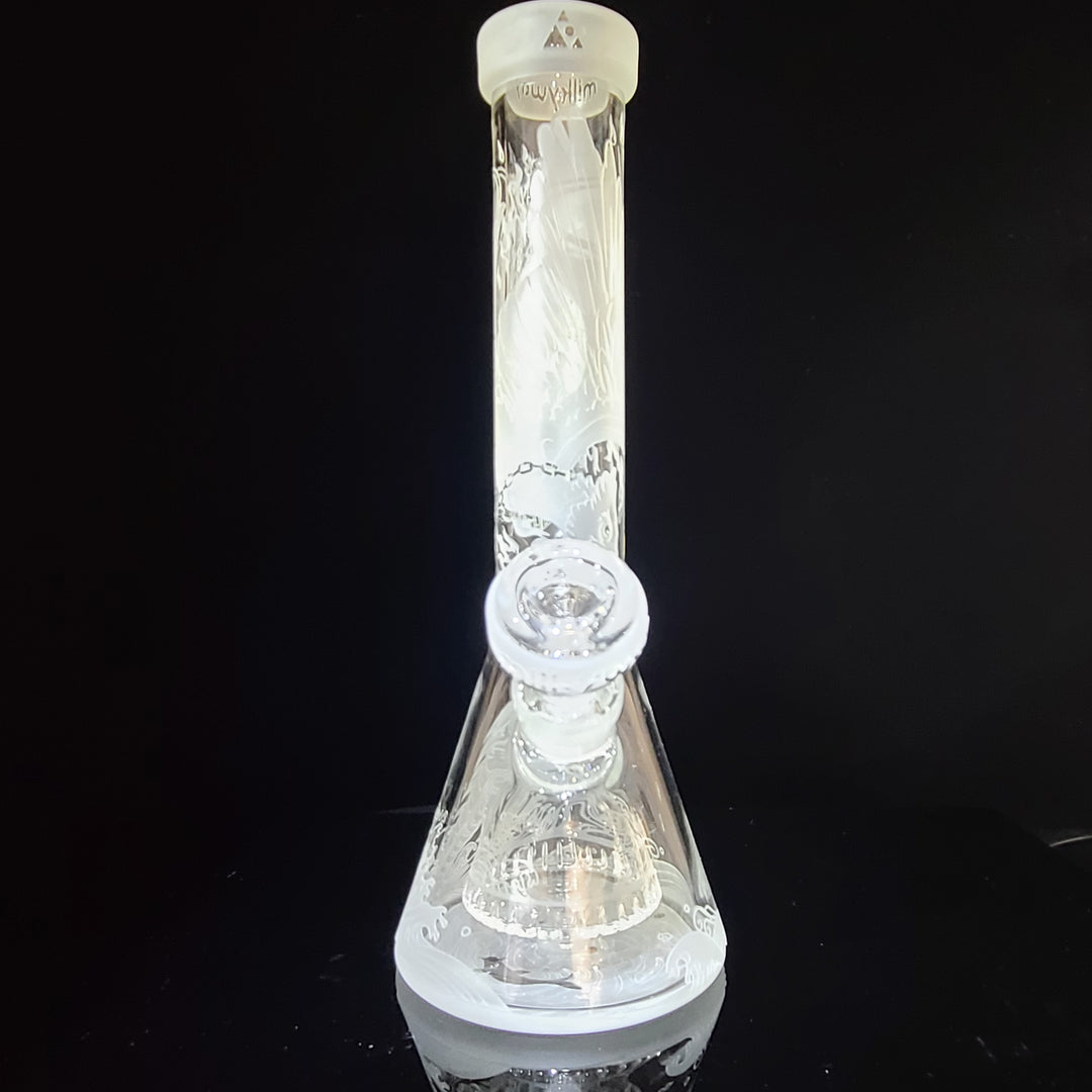 Blood Feud 11" Glass Beaker Bong With Collins Perc Glass Pipe Milkyway   