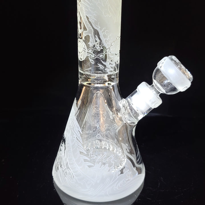 Blood Feud 11" Glass Beaker Bong With Collins Perc Glass Pipe Milkyway   