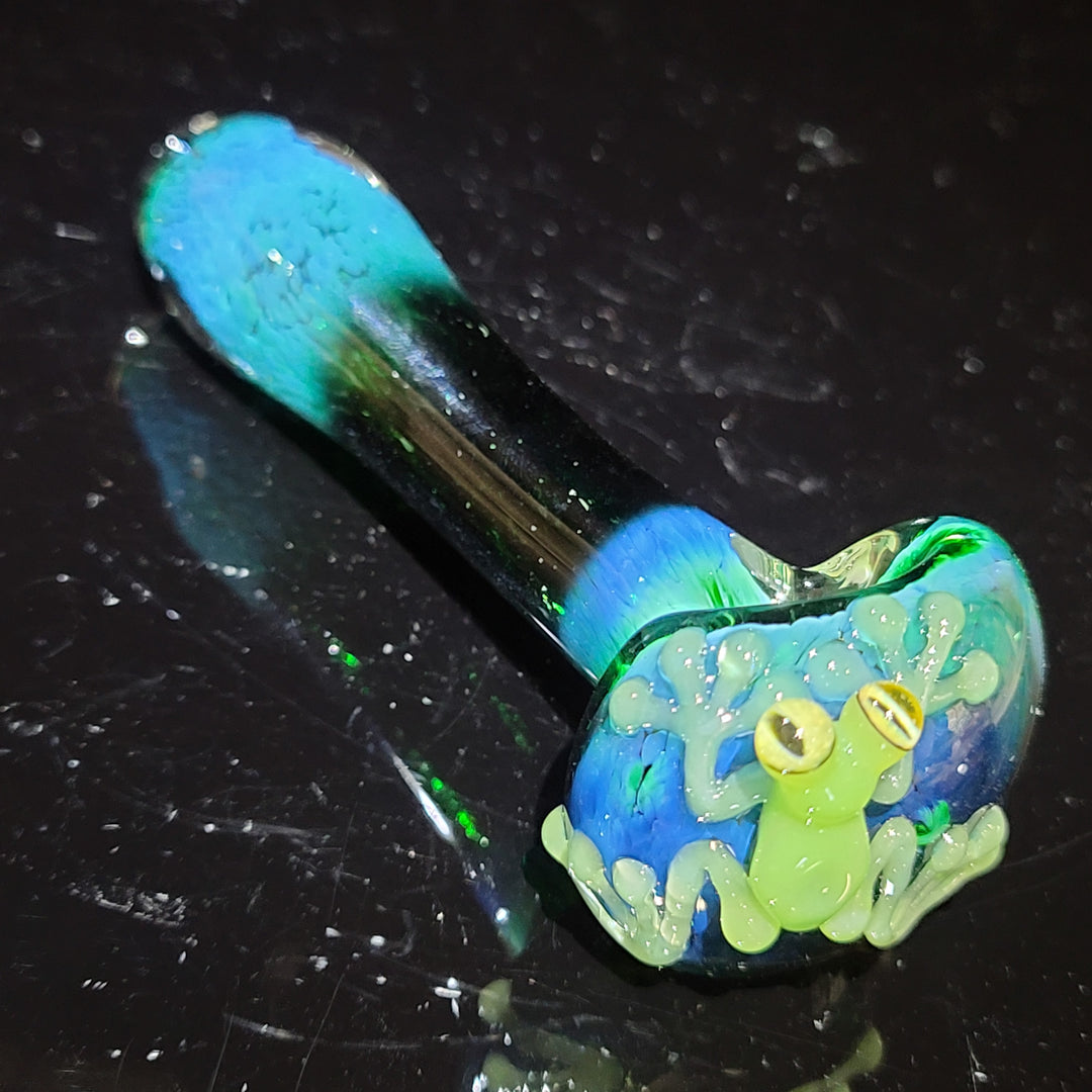 Green Happy Frog Pipe Glass Pipe Beezy Glass   