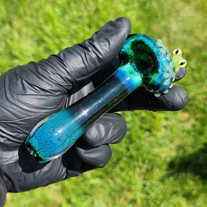 Green Happy Frog Pipe Glass Pipe Beezy Glass   