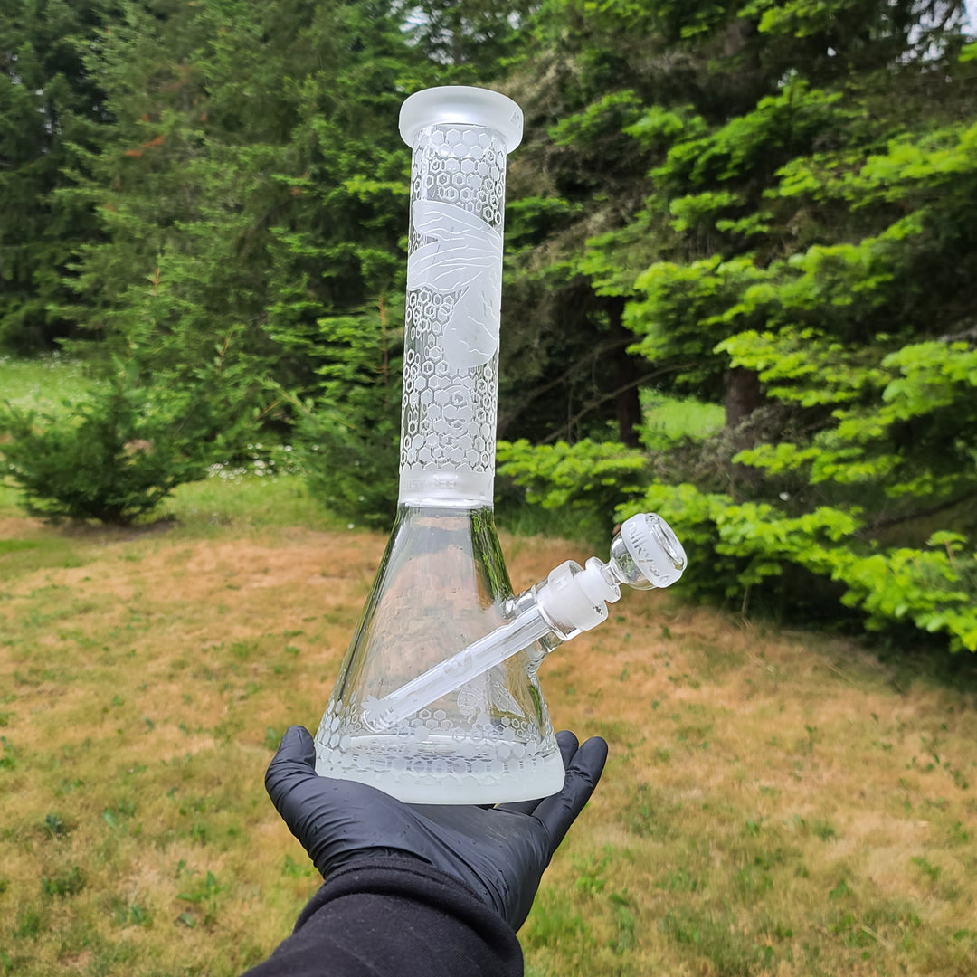 Bee Hive 14" Clear Glass Beaker Bong Glass Pipe Milkyway   