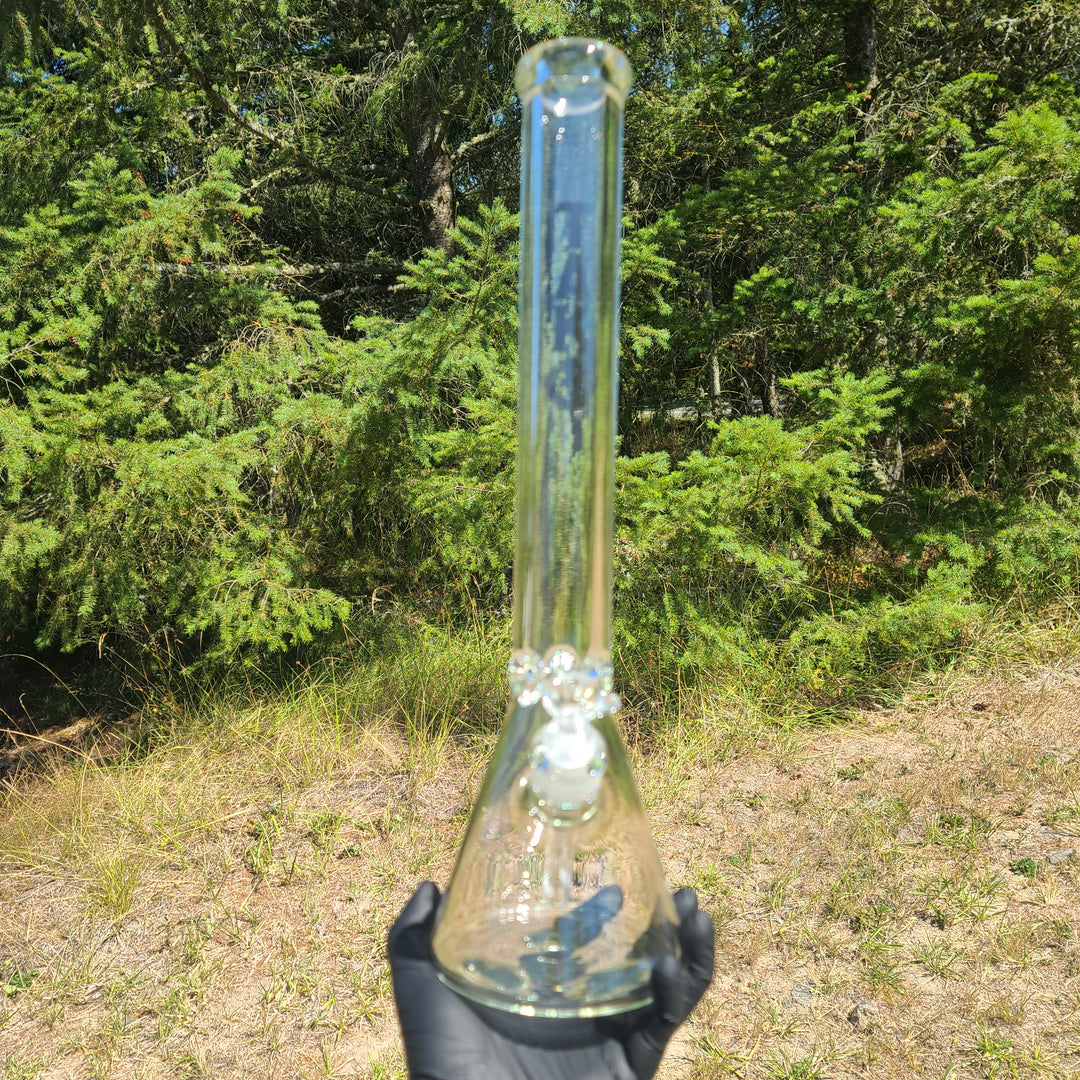 9 mm TAKO Label Beaker Bong Glass Pipe TG 18" Black 