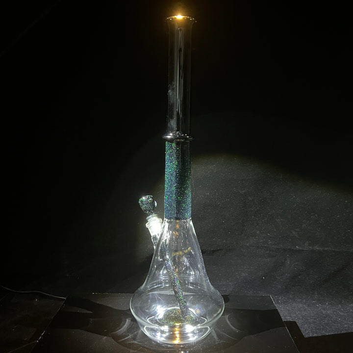 Black and Gold Opal Bong Glass Pipe Tako Glass   