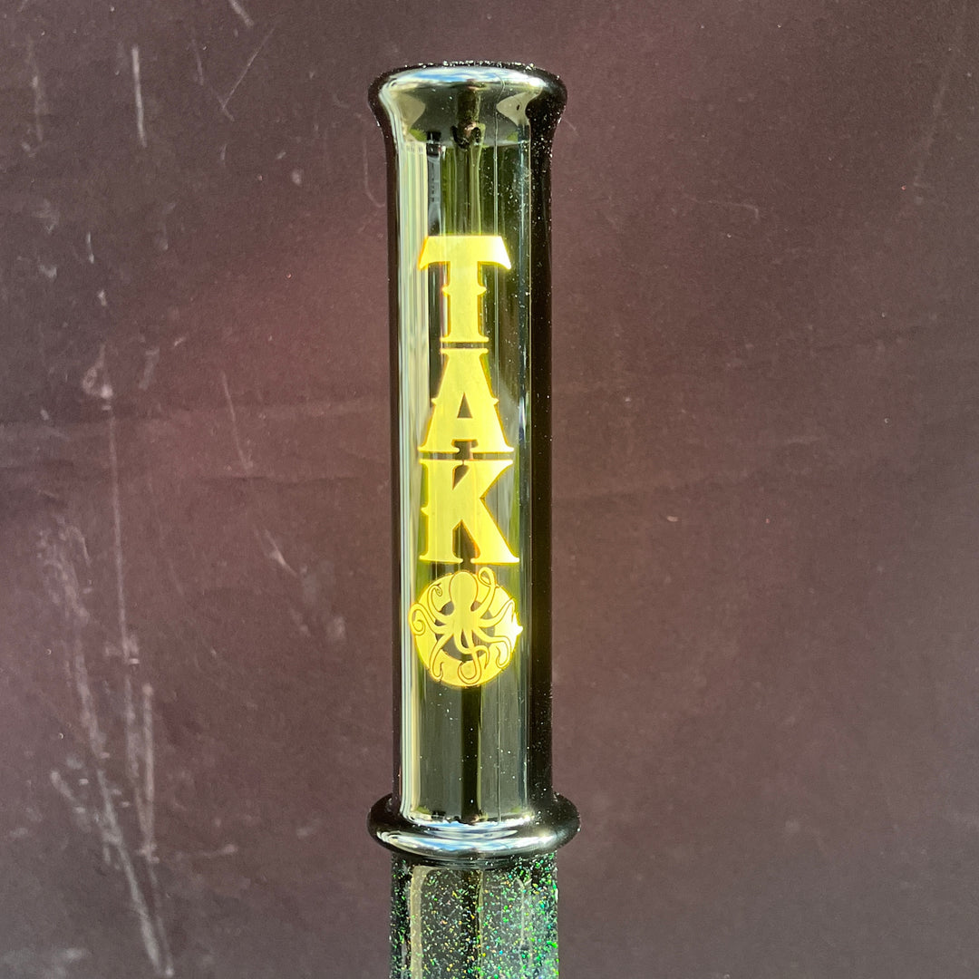 Black and Gold Opal Bong Glass Pipe Tako Glass   