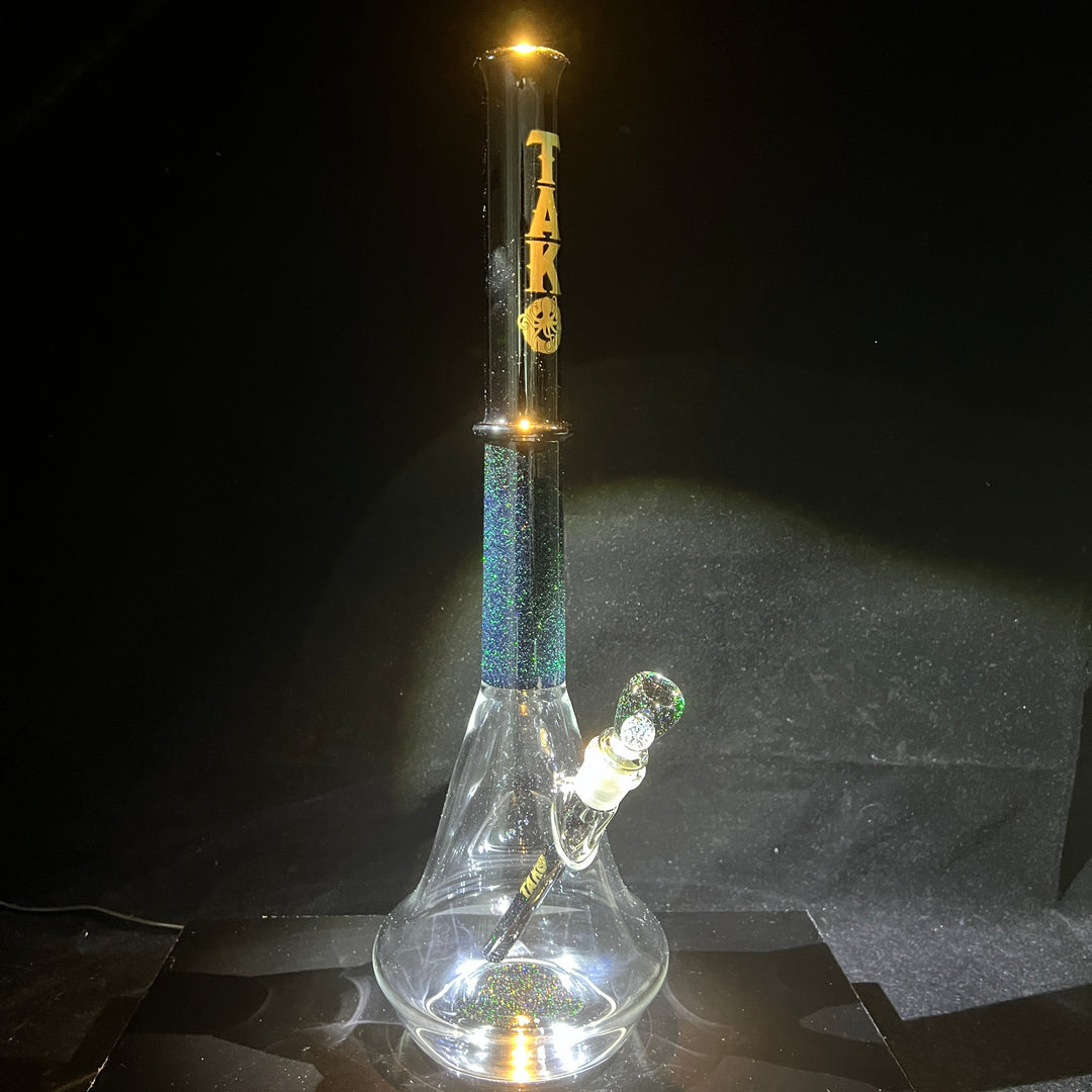 Black and Gold Opal Bong Glass Pipe Tako Glass   