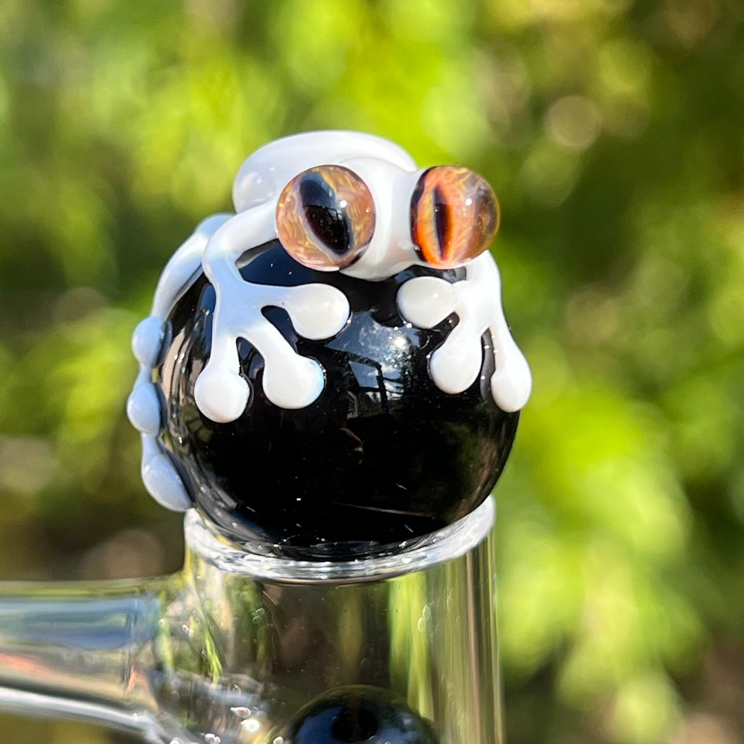Black and White Frog Terp Slurper Marble Set Accessory Beezy Glass   