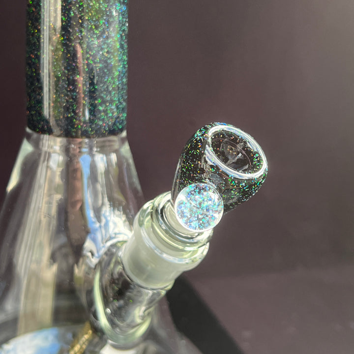 Black and Gold Opal Bong Glass Pipe Tako Glass   