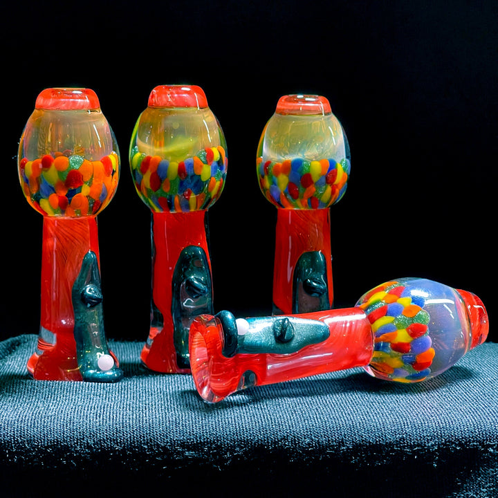 Gumball Chillum Glass Pipe Loco-Motive Glass   