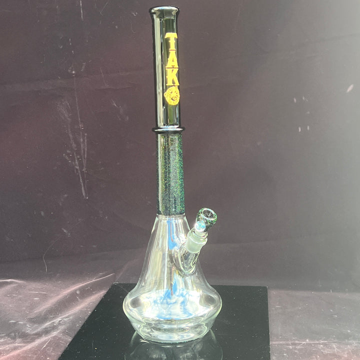 Black and Gold Opal Bong Glass Pipe Tako Glass   