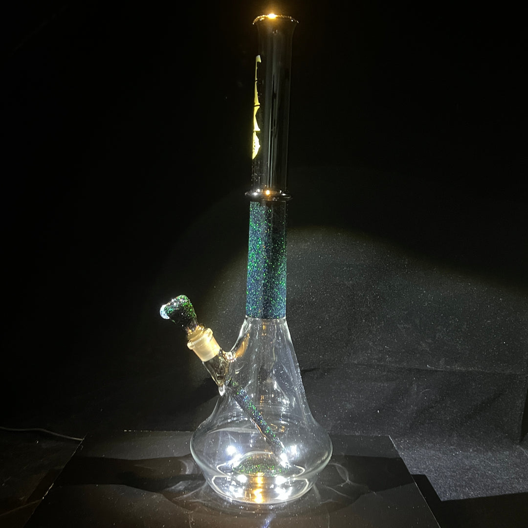 Black and Gold Opal Bong Glass Pipe Tako Glass   