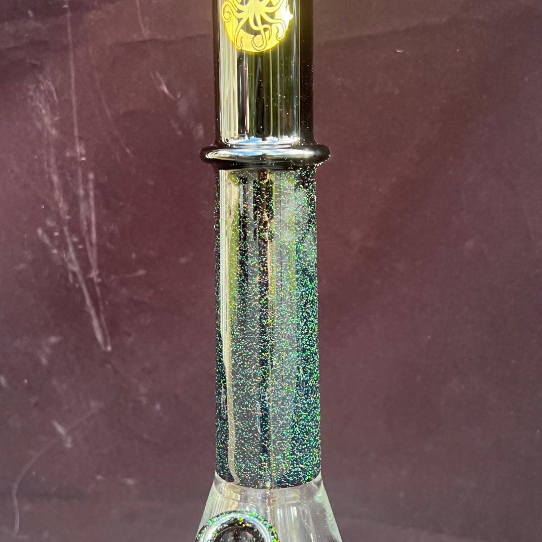 Black and Gold Opal Bong Glass Pipe Tako Glass   