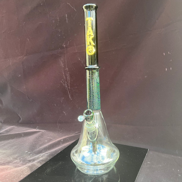 Black and Gold Opal Bong Glass Pipe Tako Glass   