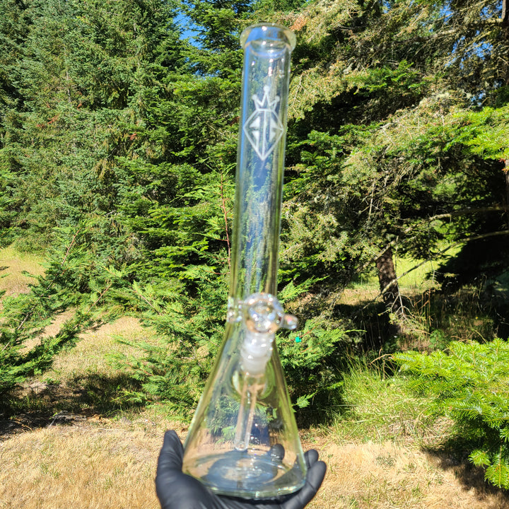 Augy Clear Straight 18" Beaker Bong Glass Pipe Augy Glass   