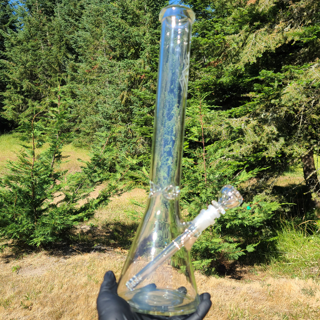 Augy Clear Straight 18" Beaker Bong Glass Pipe Augy Glass   