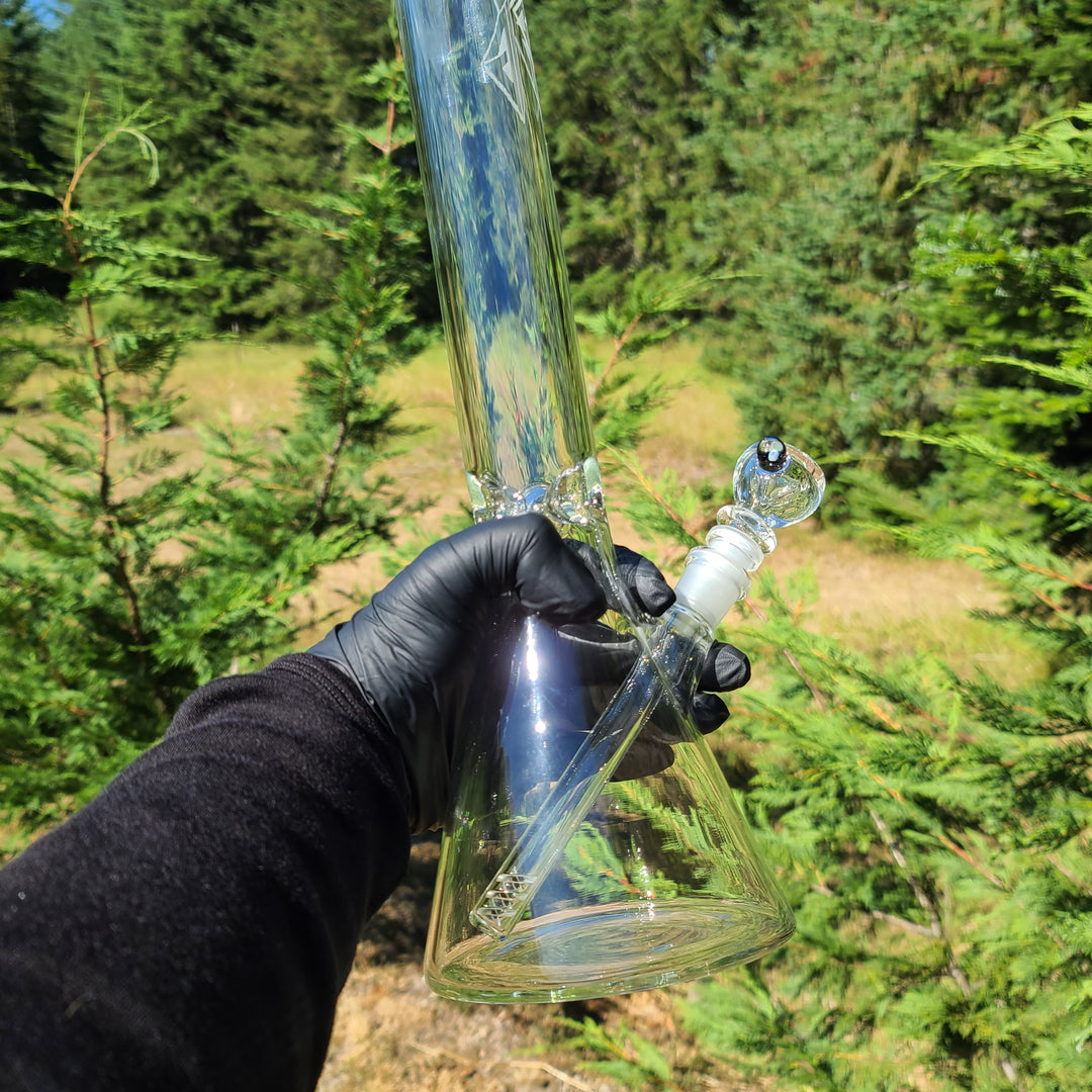 Augy Clear Straight 18" Beaker Bong Glass Pipe Augy Glass   