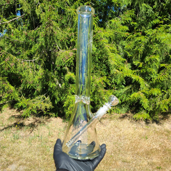 Augy Clear Straight 18" Beaker Bong Glass Pipe Augy Glass   