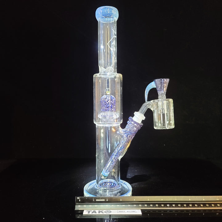 Augy 15" Straight Shower Linework Bong Glass Pipe Augy Glass   