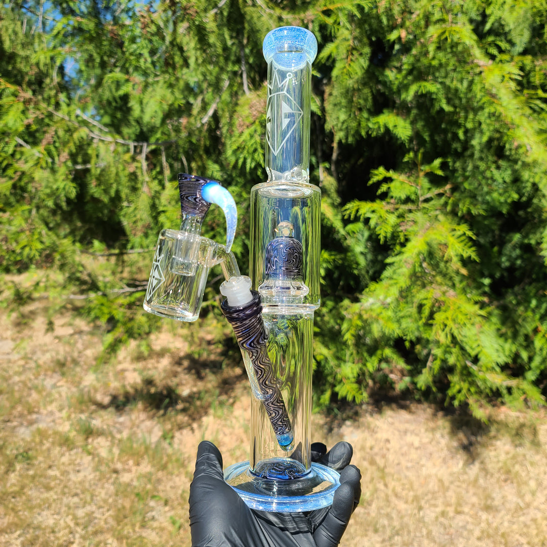 Augy 15" Straight Shower Linework Bong Glass Pipe Augy Glass   