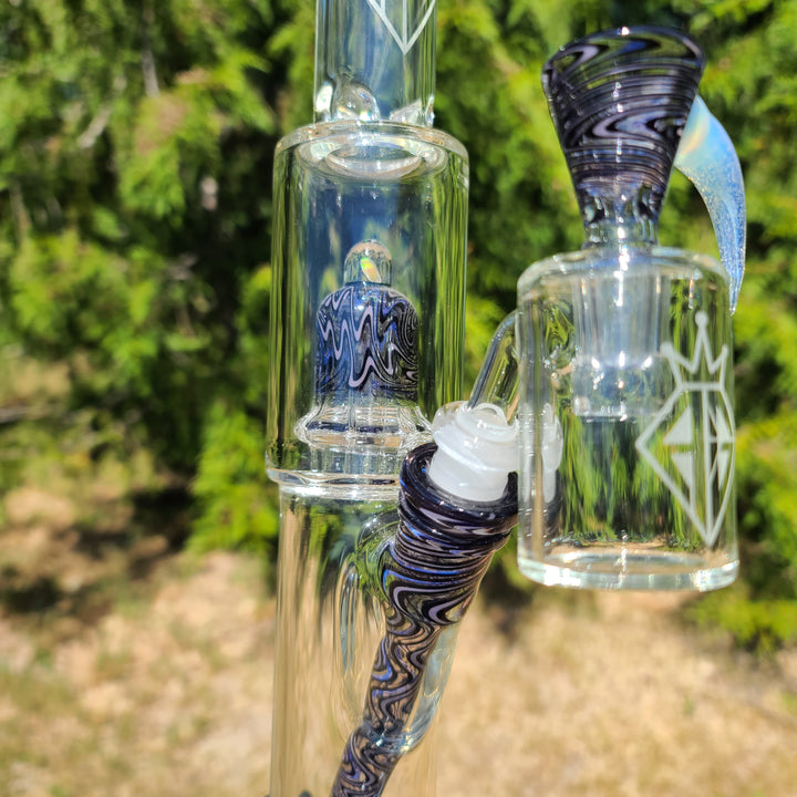 Augy 15" Straight Shower Linework Bong Glass Pipe Augy Glass   