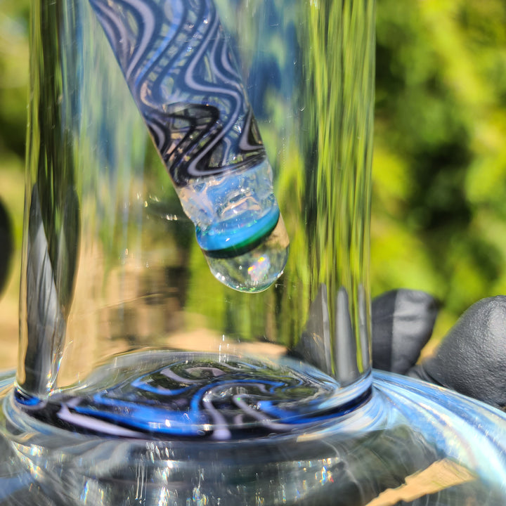 Augy 15" Straight Shower Linework Bong Glass Pipe Augy Glass   