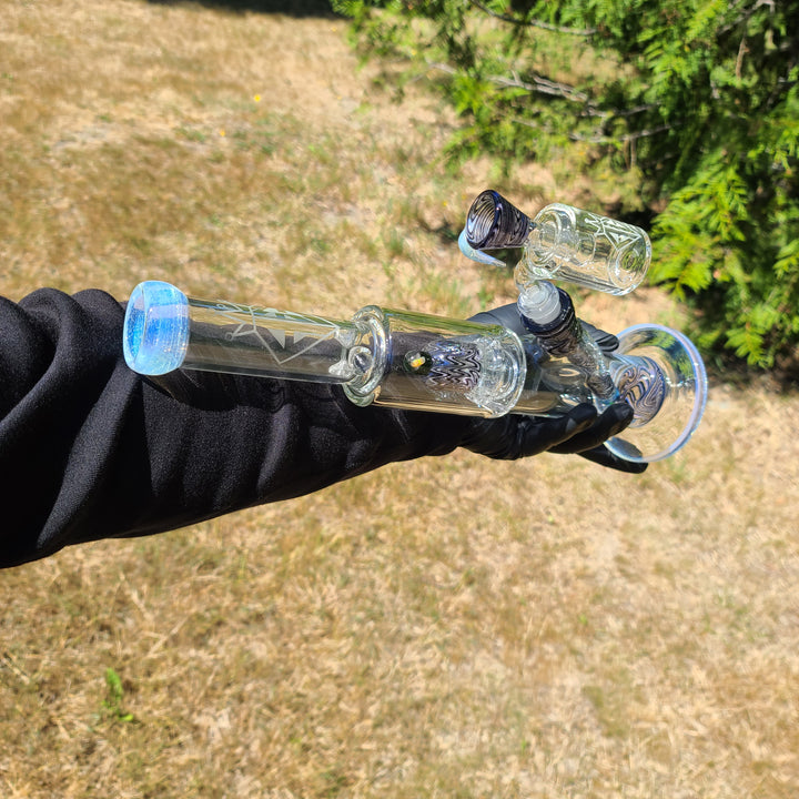 Augy 15" Straight Shower Linework Bong Glass Pipe Augy Glass   