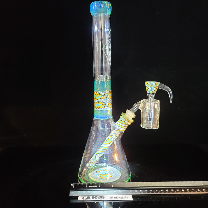 Augy 15" Linework Beaker Bong Glass Pipe Augy Glass   