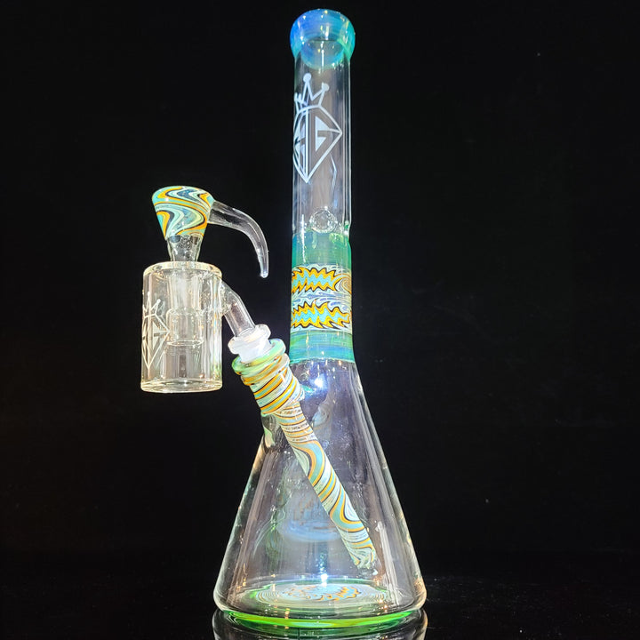 Augy 15" Linework Beaker Bong Glass Pipe Augy Glass   