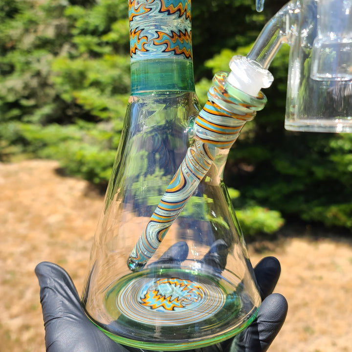 Augy 15" Linework Beaker Bong Glass Pipe Augy Glass   