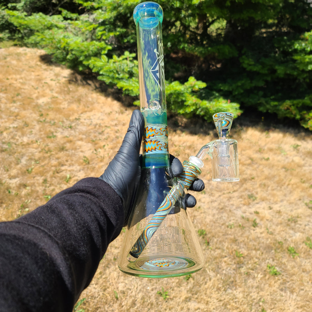 Augy 15" Linework Beaker Bong Glass Pipe Augy Glass   