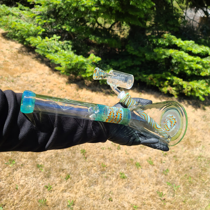 Augy 15" Linework Beaker Bong Glass Pipe Augy Glass   