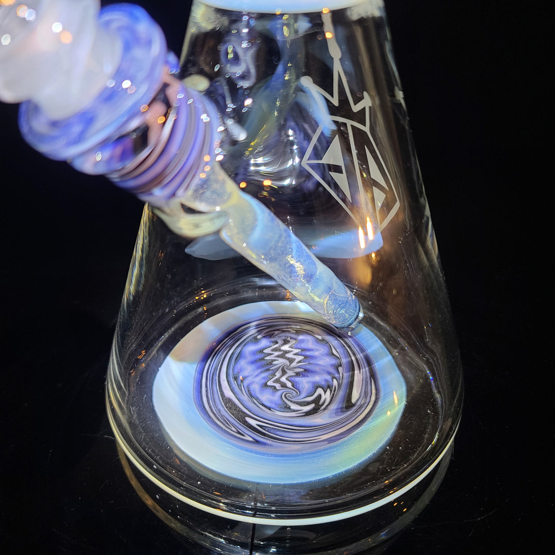 Augy x Tako Collab 15" Linework Beaker Bong Glass Pipe Augy Glass   