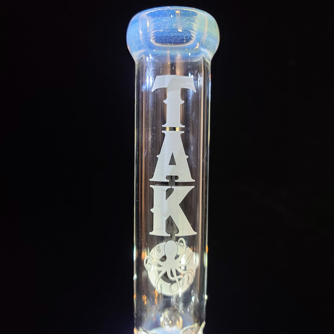 Augy x Tako Collab 15" Linework Beaker Bong Glass Pipe Augy Glass   