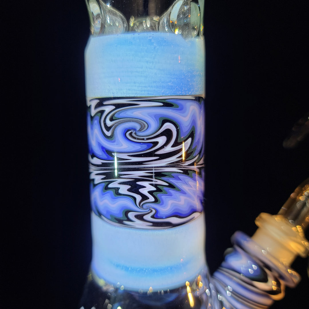 Augy x Tako Collab 15" Linework Beaker Bong Glass Pipe Augy Glass   