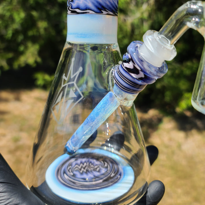 Augy x Tako Collab 15" Linework Beaker Bong Glass Pipe Augy Glass   