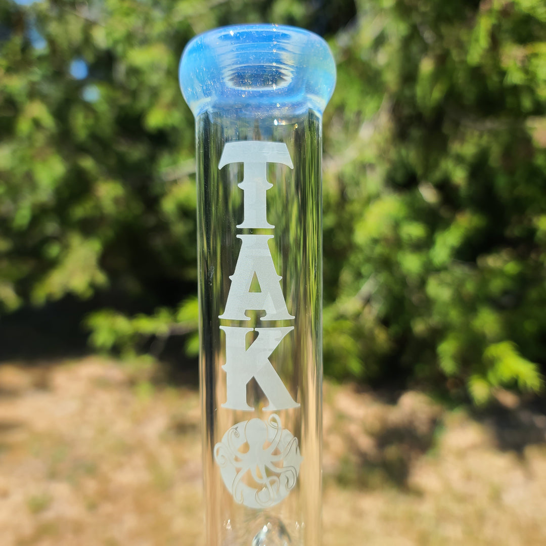 Augy x Tako Collab 15" Linework Beaker Bong Glass Pipe Augy Glass   