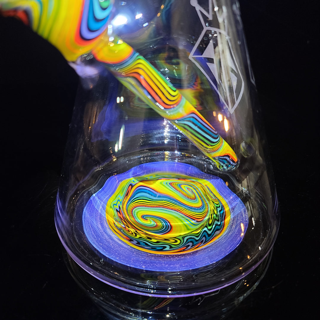 Purple Augy x Tako Collab 15" Linework Beaker Bong Glass Pipe Augy Glass   