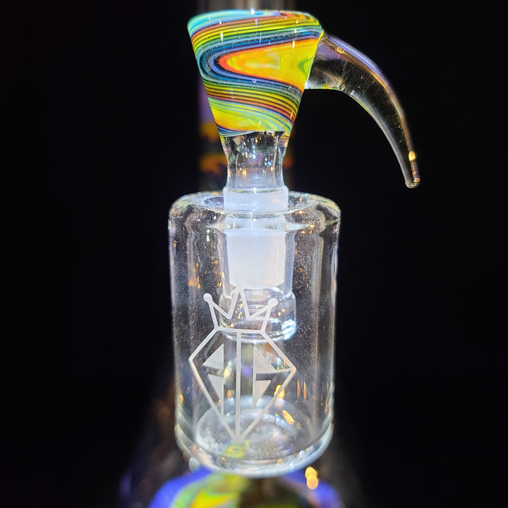 Purple Augy x Tako Collab 15" Linework Beaker Bong Glass Pipe Augy Glass   