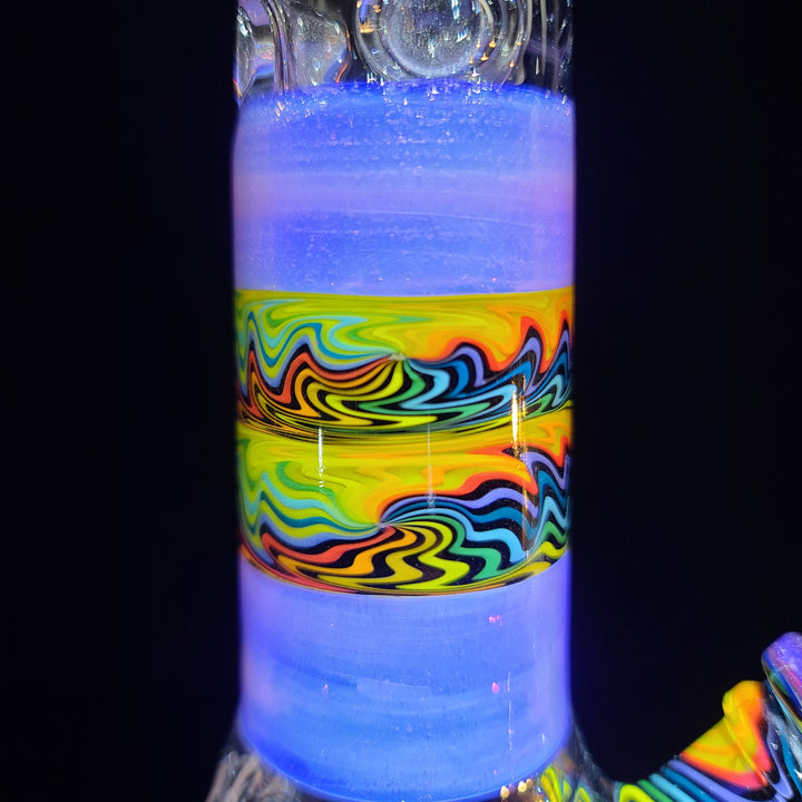 Purple Augy x Tako Collab 15" Linework Beaker Bong Glass Pipe Augy Glass   