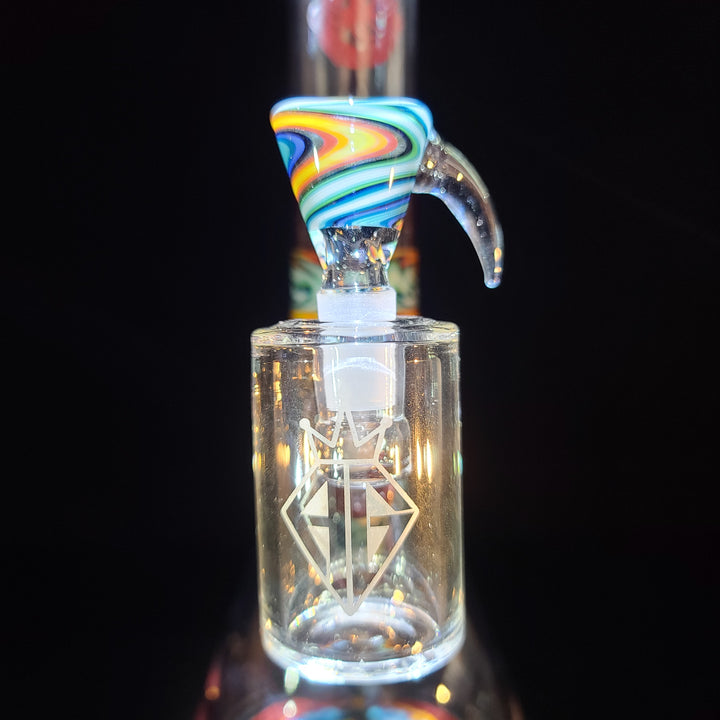Red Augy x Tako Collab 15" Linework Beaker Bong Glass Pipe Augy Glass   